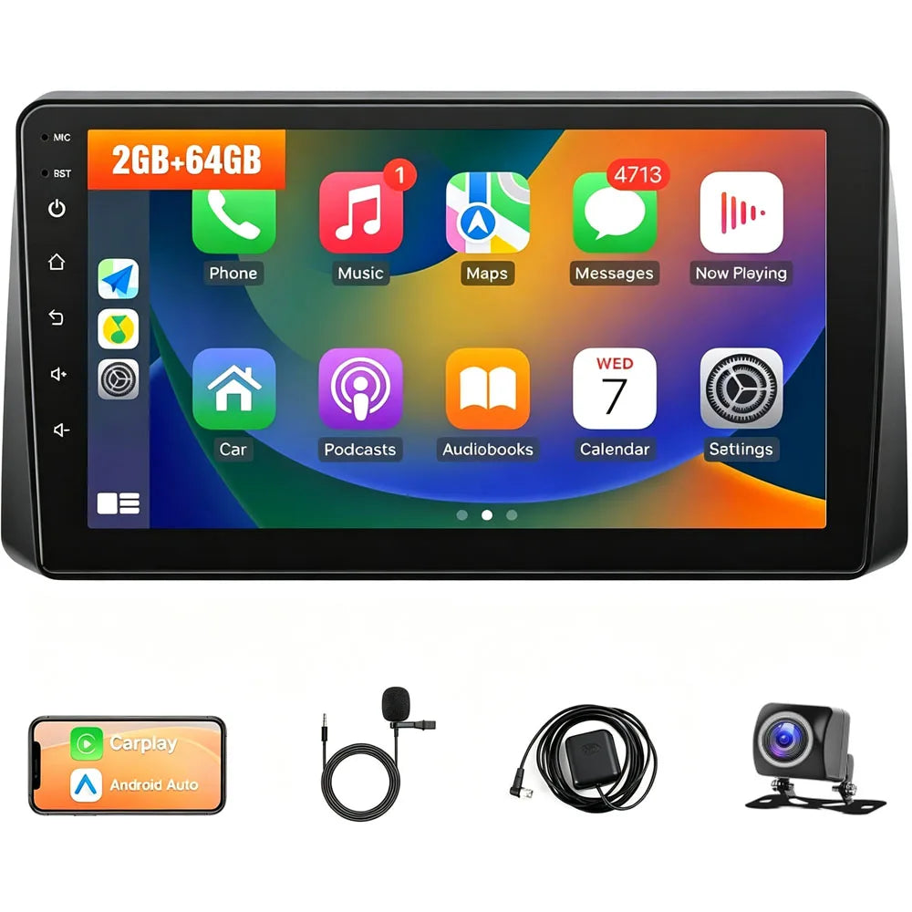 9inch Android 15 Touch Car GPS Navigation Stereo Radio Multimedia Video Player For Dodge Grand Caravan 2011-2020 Chrysler Town Country 2011-2016 Grand Voyager 2011-2015 Support Wireless CarPlay Bluetooth FM RDS WiFi SWC Mirro