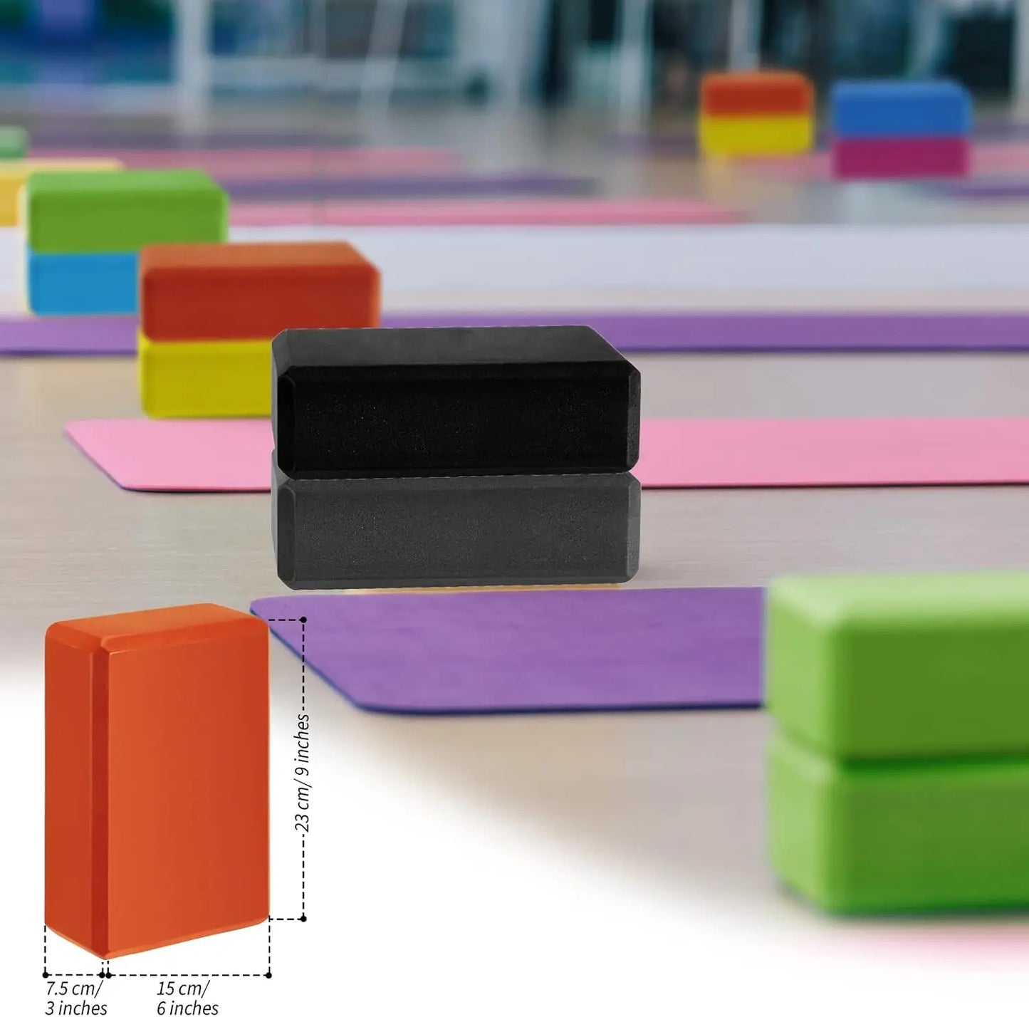Pilates, Stretching, Meditation - 10 Pcs Foam EVA Yoga Blocks, Lightweight, Non Slip, Supportive for Beginners