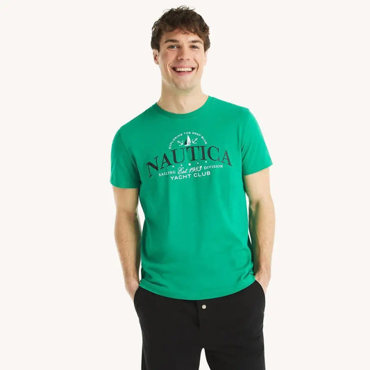 Nautica Men's Yacht Club Crew Neck T Shirt For Fitness