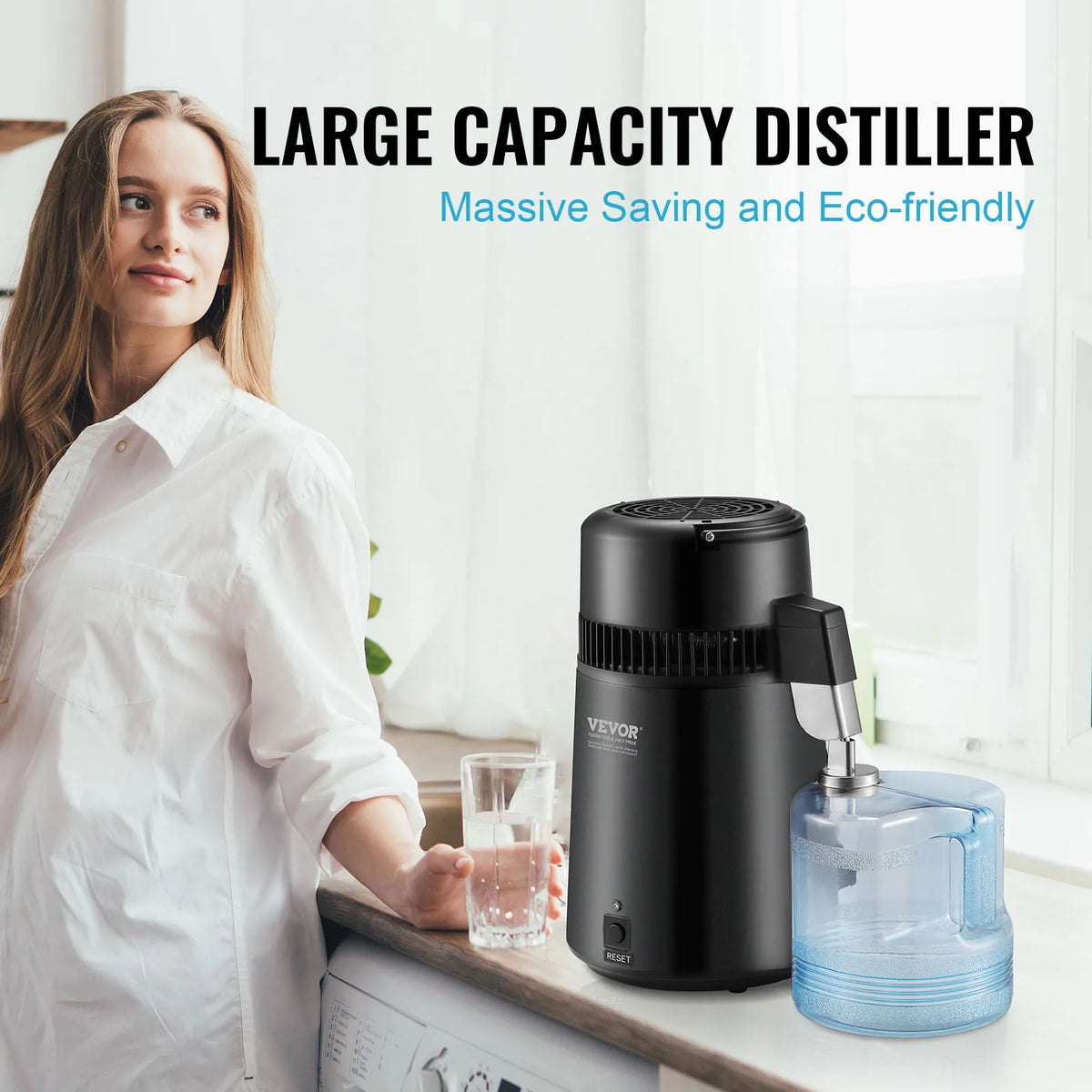 SucceBuy Countertop Water Distiller Pure Water Maker Stainless Steel