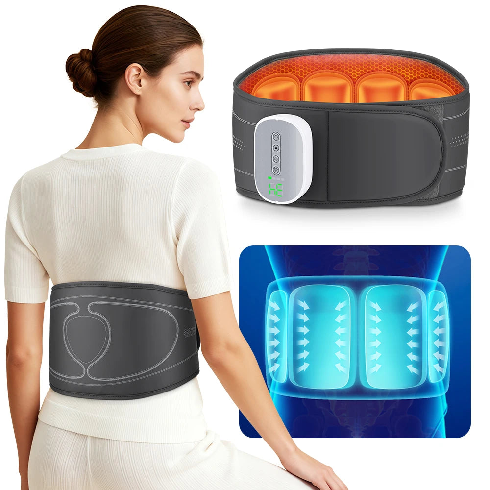Hailicare Cordless Heating Waist Belt With Airbag Lumbar Support Massager