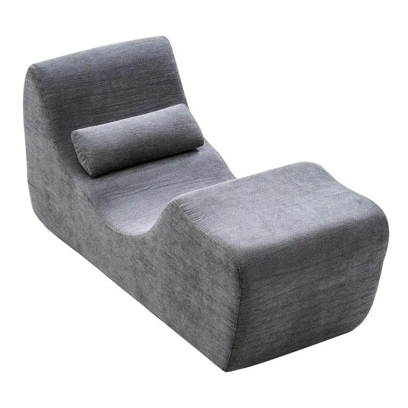 Yoga Chair Chaise, Ergonomic Chaise Lounge Chair for Yoga, Modern Boneless Curved Foam Lounge Indoor for Massage, Stretching, Relaxation, Exercise, Used in Living Room, Bedroom, Balcony, Grey