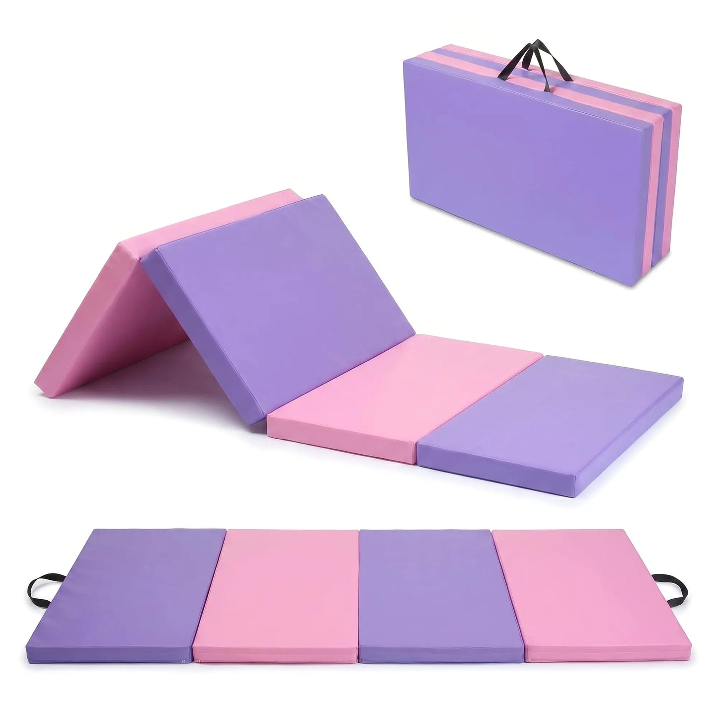6x3 Ft Gymnastics Mat, 2'' Thick 4-Fold Exercise Floor Mat For Home Gym, Yoga, Pilates, Tumbling Training