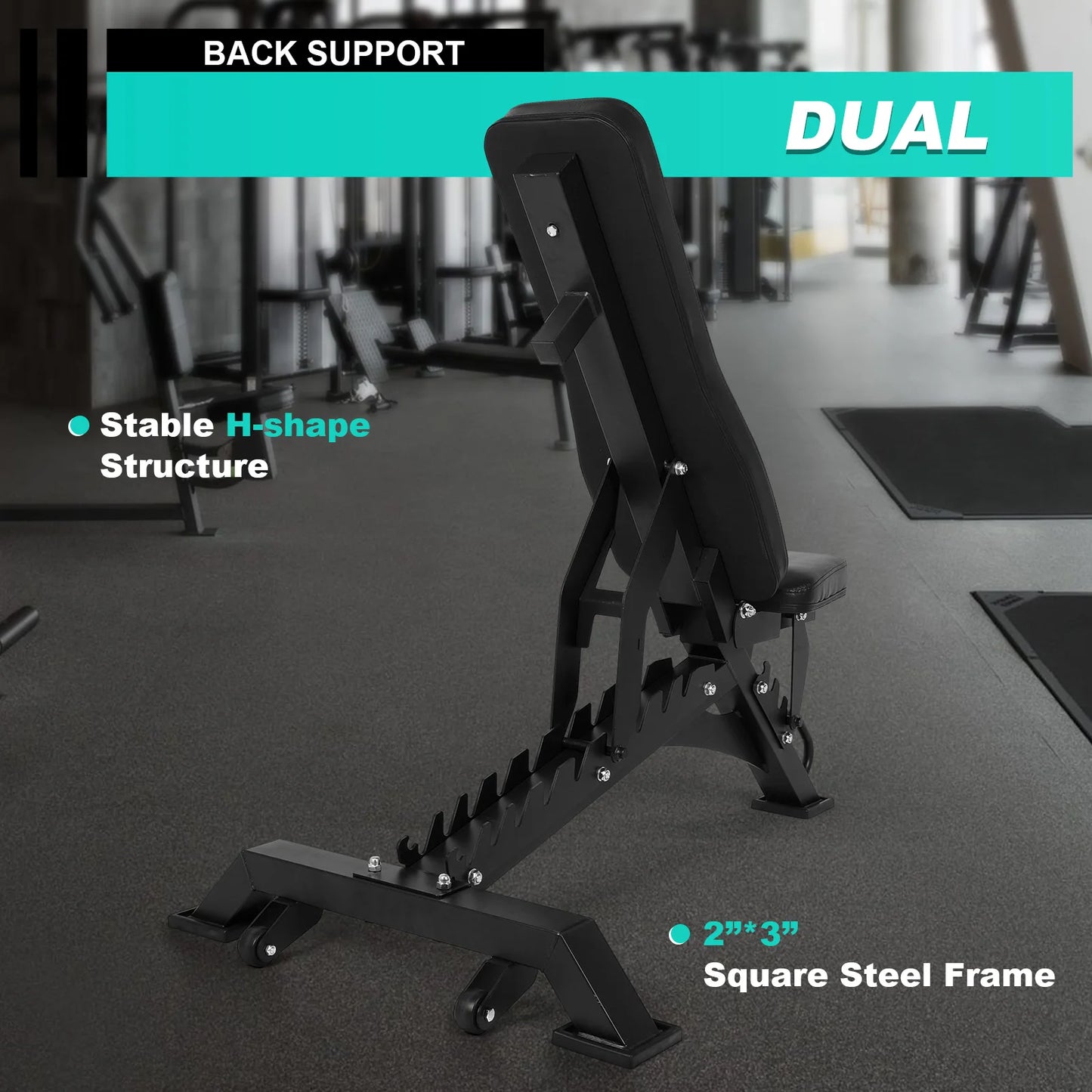 Ergonomic Strength Weight Bench 9 Angle Adjustable Strength Training Bench Exercise Bench for Bench Press Full-Body Workouts