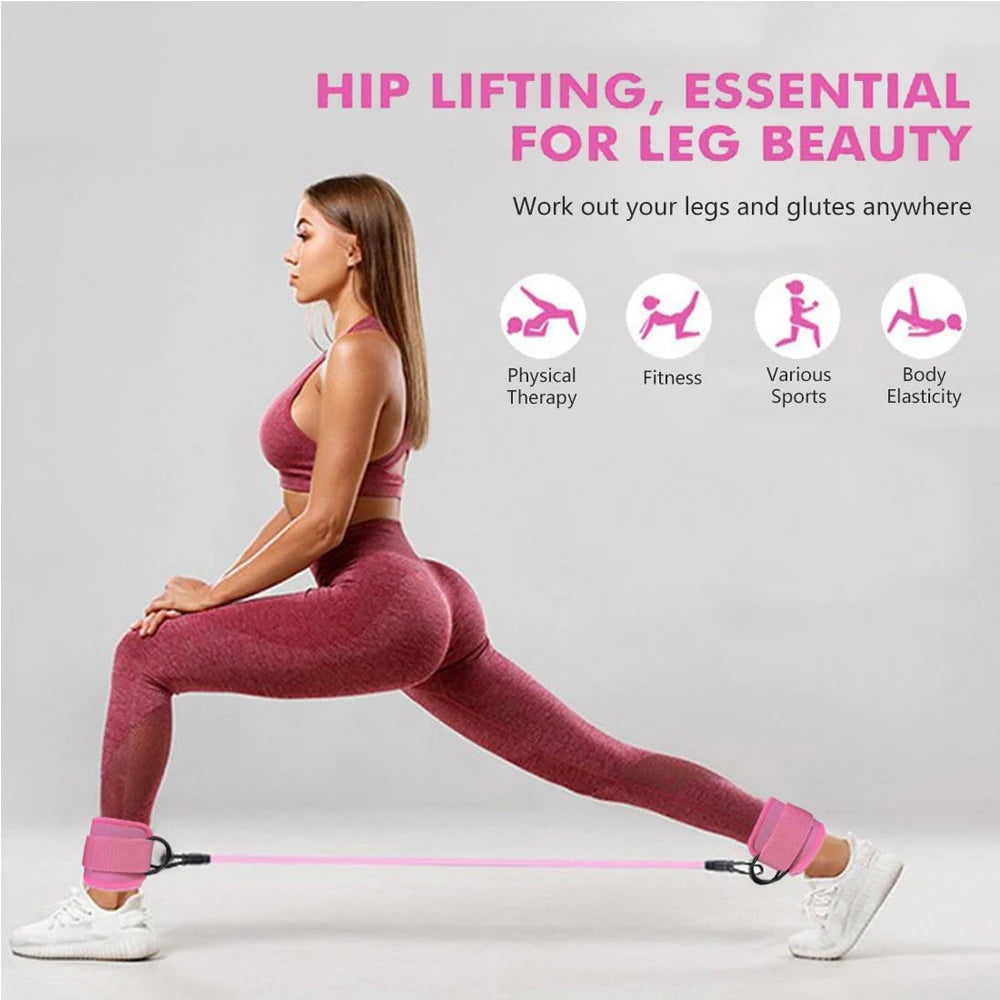 Ankle Resistance Bands With Cuffs For Women & Men,Adjustable Leg Workout Bands For Kickbacks, Booty Lift For Home Gym