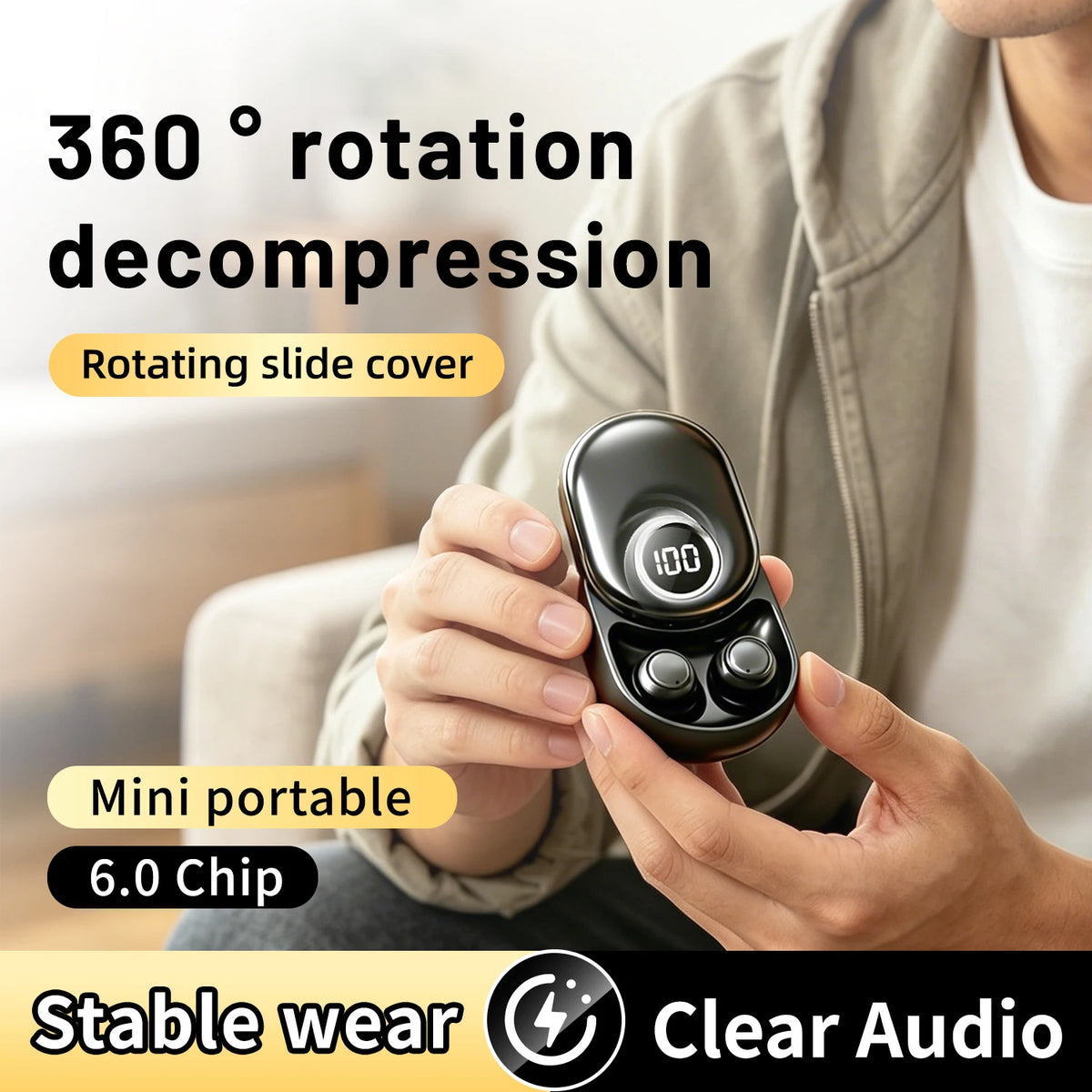 Shuke Sleep Earbuds Wireless Bluetooth Noise Canceling Headphones