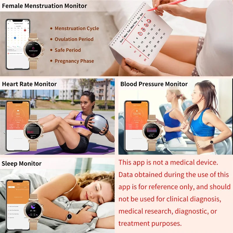 INNOFOVO Ladies Smartwatch With Calls And Message Push