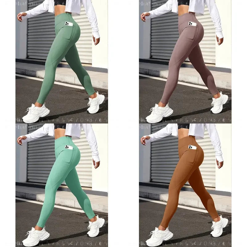 Women's High Waist Yoga Leggings With Side Pockets For Workouts