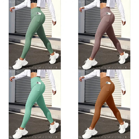 Women's High Waist Yoga Leggings With Side Pockets For Workouts