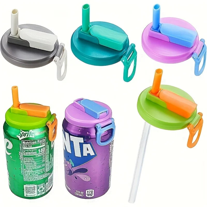 Reusable Can Lid With Straw For Beverages And Soft Drinks