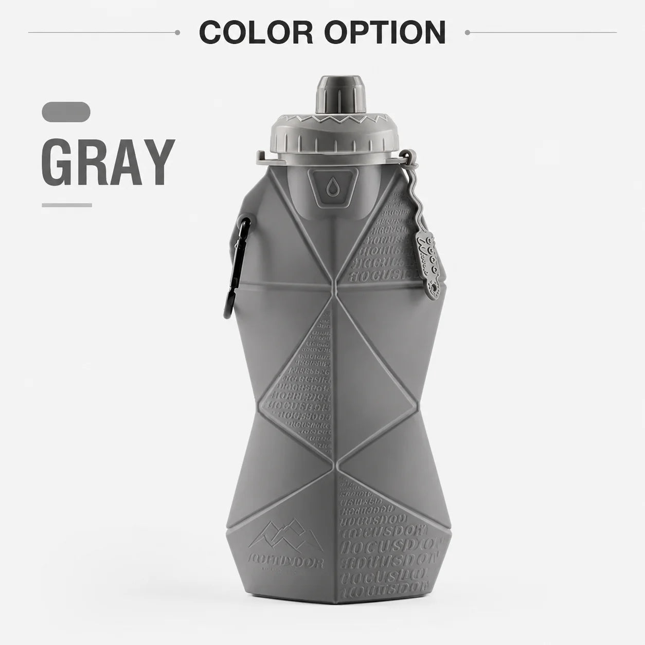Foldable Silicone Water Bottle Leakproof Portable Sports Drinkware Reusable Camping Hiking Gym Travel Bottle with Handle