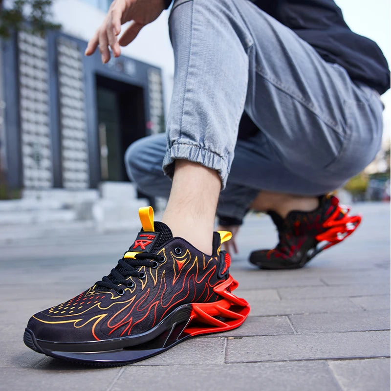 Men Sport Shoes Lace Up Breathable Casual Trainers For Men
