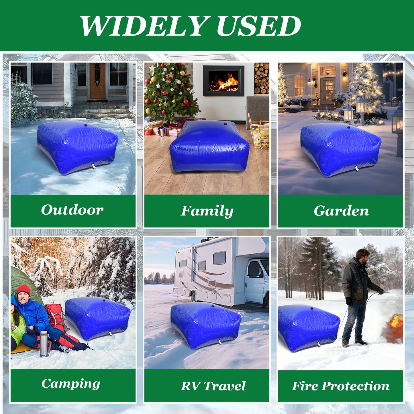 [4000L] PVC Water Storage Bladder, Foldable Soft Water Bag with Valve, Large Capacity, Portable PVC Storage Container for Fire Prevention, Drought Resistance, Water Storage Bag Soft Water Tank