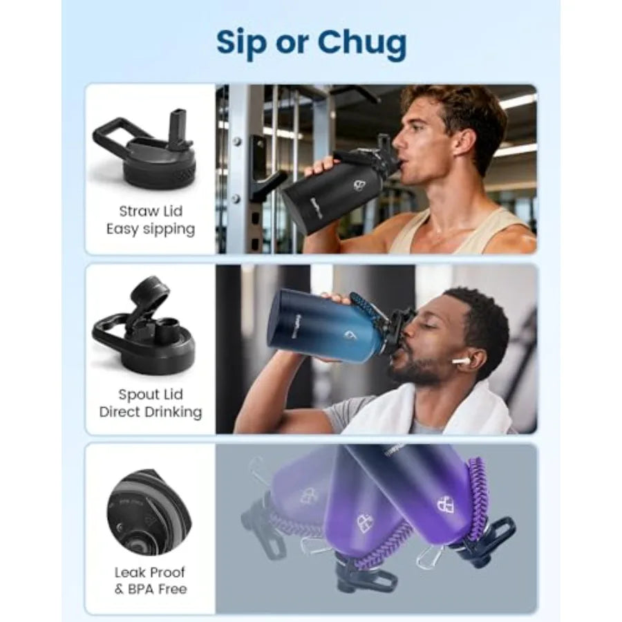 Vacuum Insulated Stainless Steel Water Bottle For Travel And Sports
