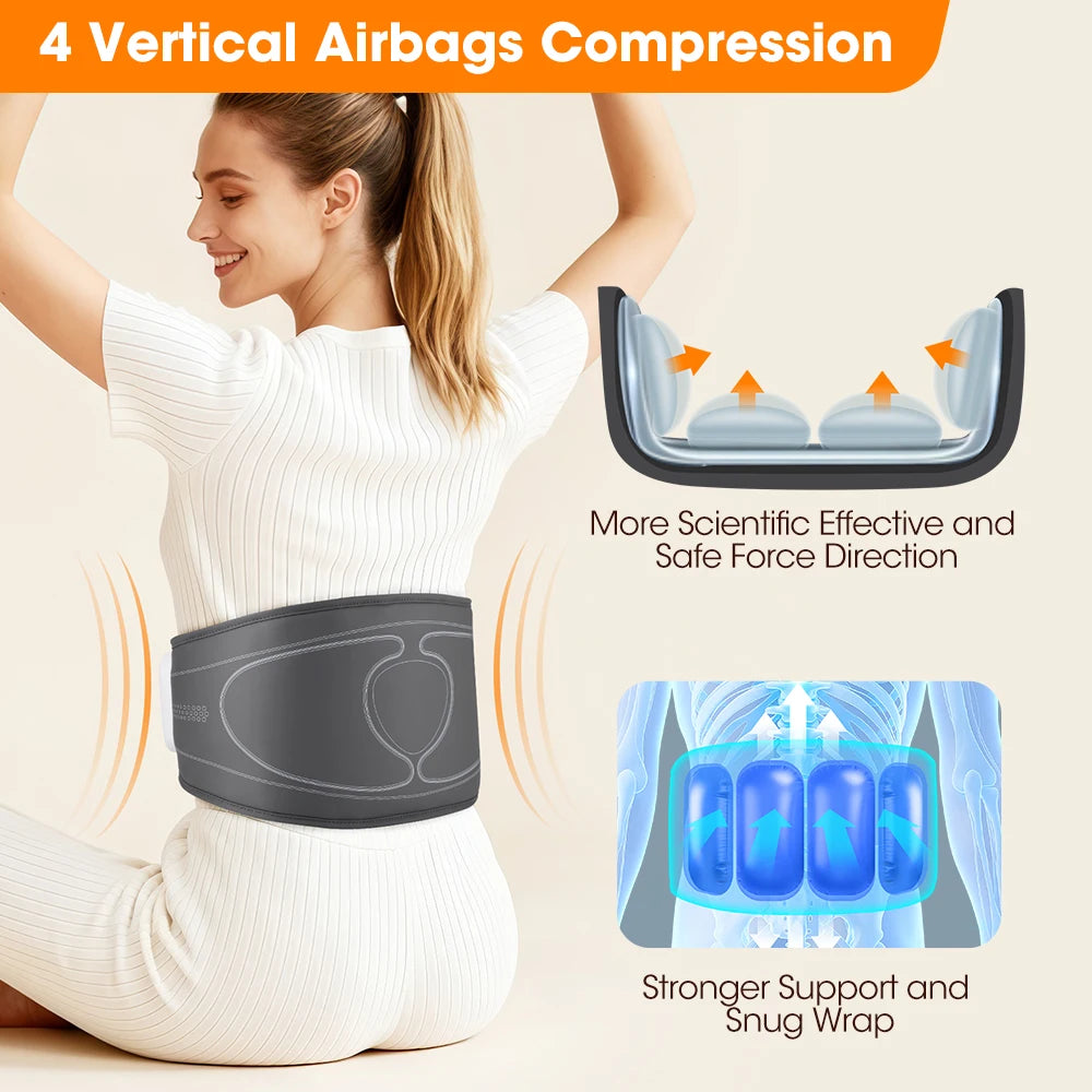 Hailicare Cordless Heating Waist Belt With Airbag Lumbar Support Massager