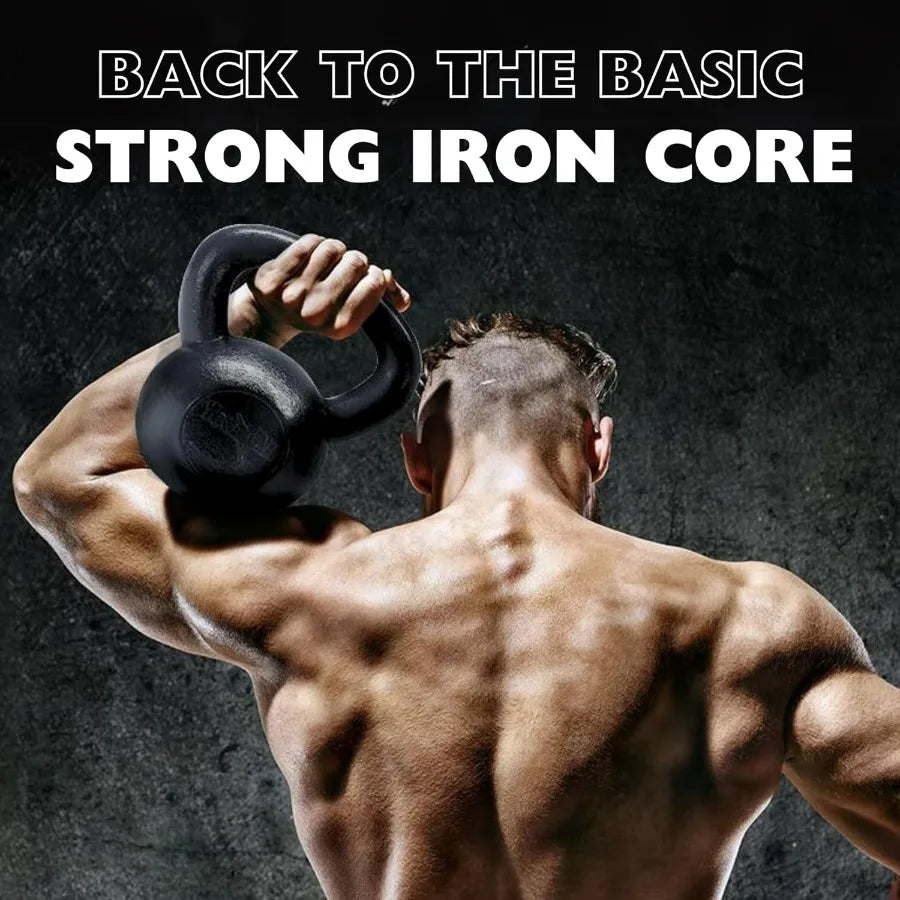 LISM Cast Iron Kettlebell Set For Strength Training Wide Handles