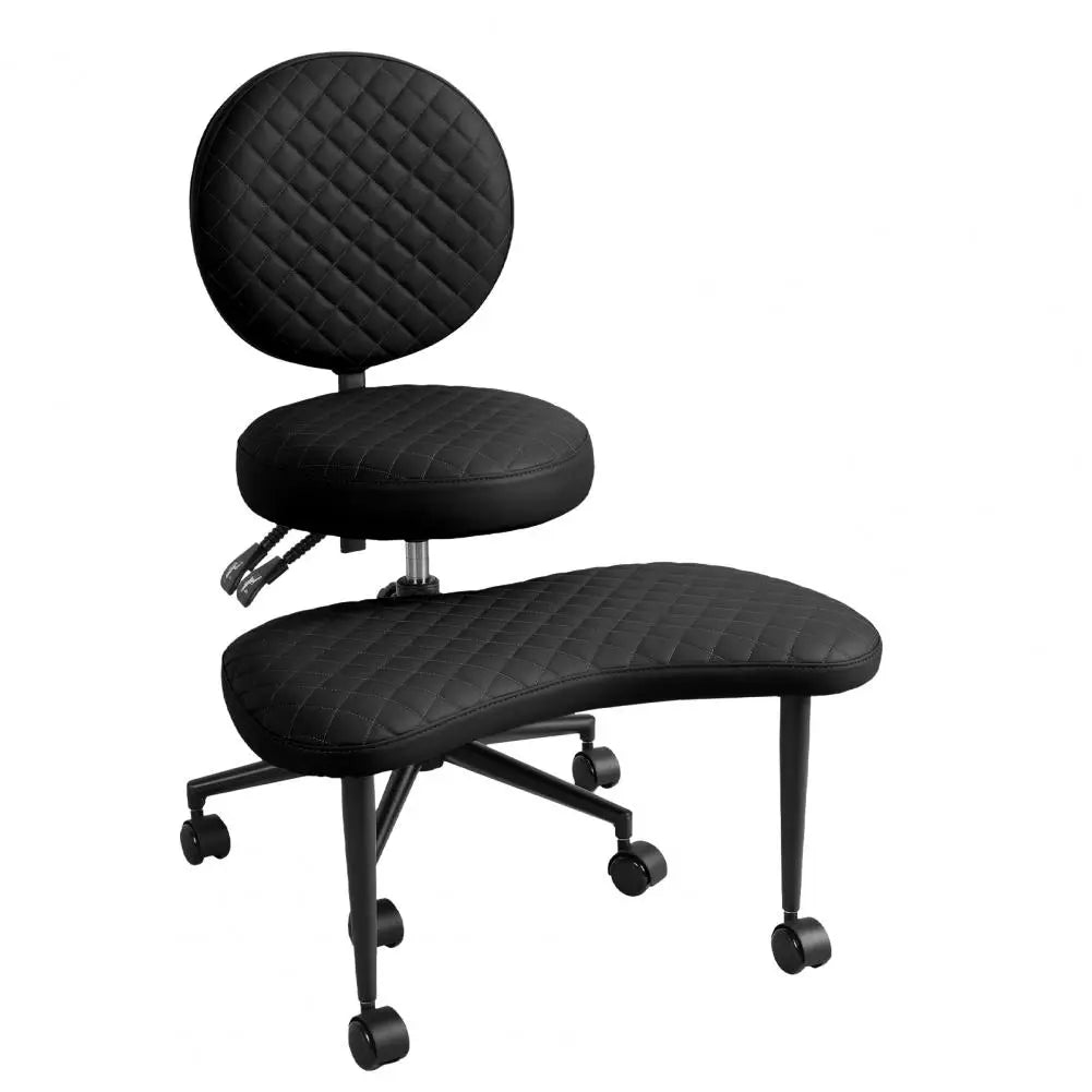 Cross-Legged Office Chair with Wheels, Meditation Chair with Back Support, Criss-Cross Desk Kneeling Chair for Home Yoga, Adjust