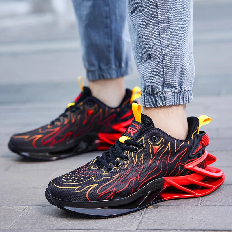 Men Sport Shoes Lace Up Breathable Casual Trainers For Men