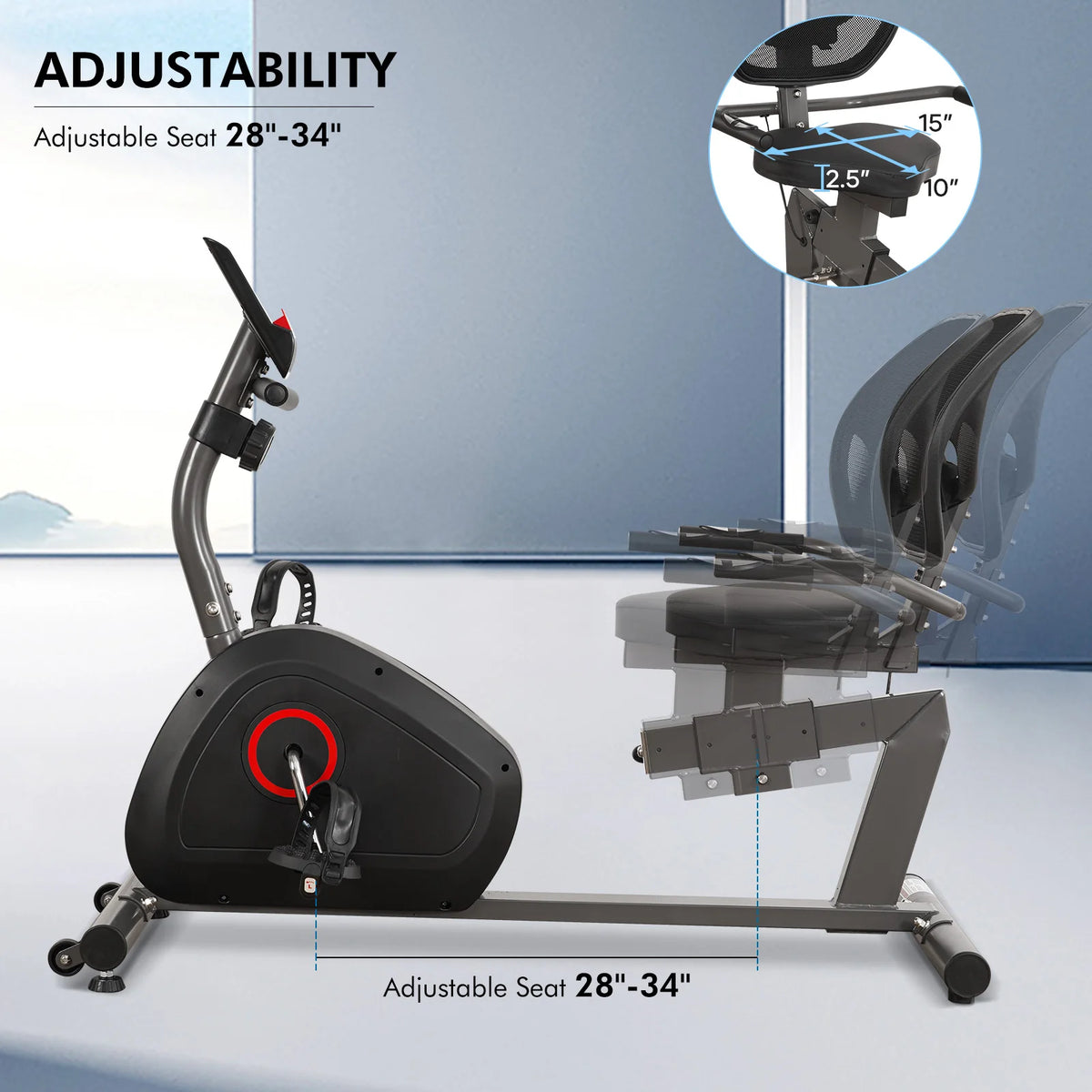 Ergonomic Recumbent Exercise Bike For Home Fitness With Eight Levels