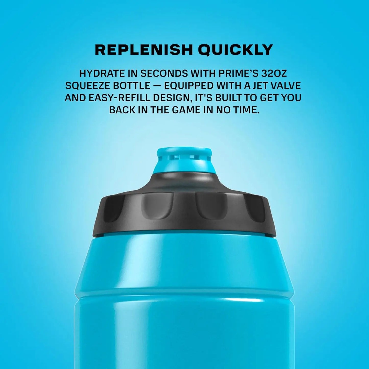 Sports Water Bottles, 32 oz, Blue, Squeeze, BPA Free, Dishwasher Safe, Ergonomic Easy-Grip Leakproof Design, Fast Hydration for