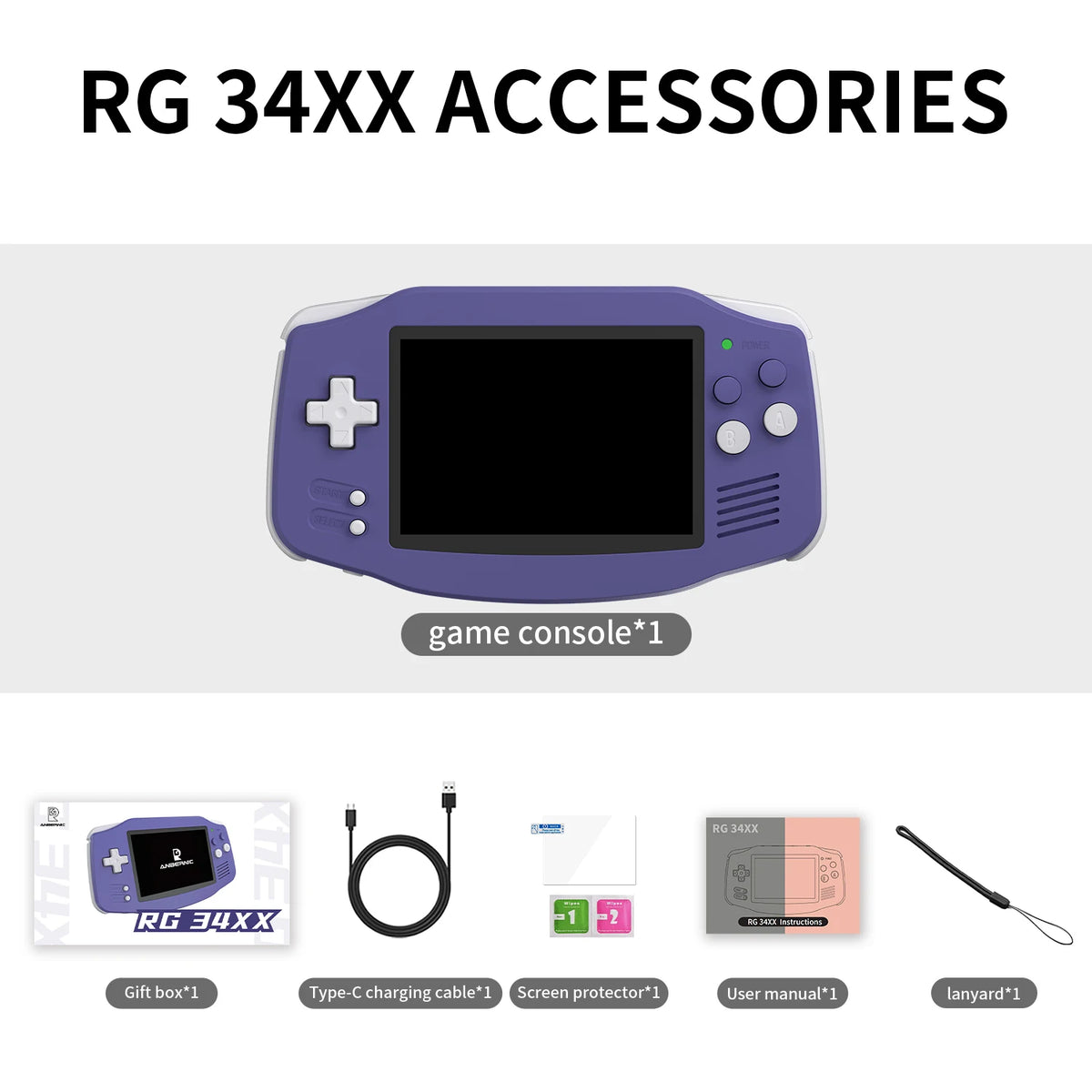 Anbernic RG34XX Retro Handheld Game Consoles Linux 64-bit 3.4-inch IPS 720*480 Screen H700 Quad-core 3500mAh RG 34XX Portable Gaming Console  Streaming WiFi Bluetooth HD TV Output