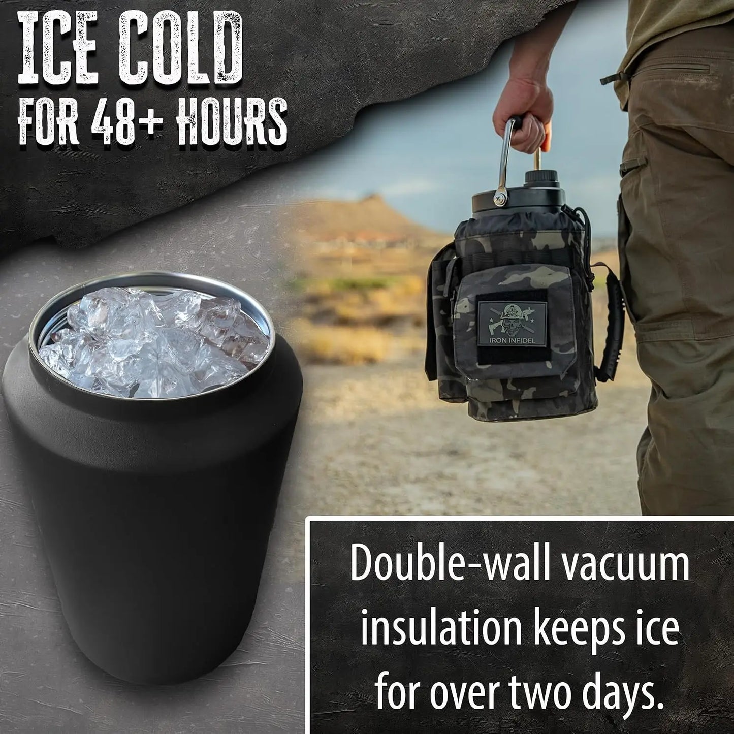 Insulated Stainless Steel Water Bottle With Dual Carry Handles