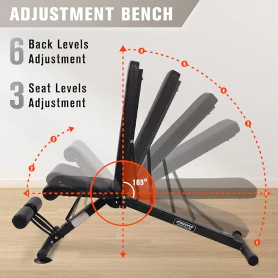 Adjustable Foldable Utility Weight Bench For Home Gym Strength Training