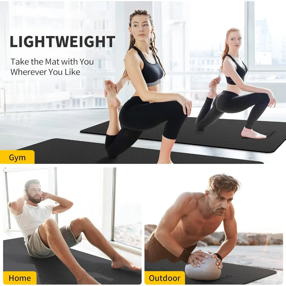 CAMBIVO Extra Wide Yoga Mat for Women and Men (72"/84"x 32"x 1/4") TPE Workout Mat, Non-slip Large Exercise Fitness Mat