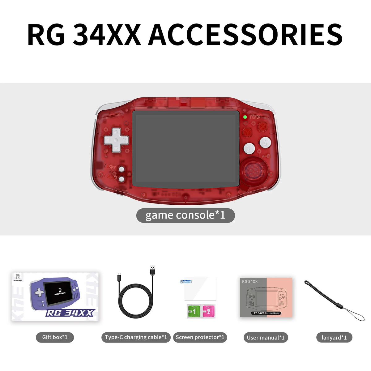 Anbernic RG34XX Retro Handheld Game Consoles Linux 64-bit 3.4-inch IPS 720*480 Screen H700 Quad-core 3500mAh RG 34XX Portable Gaming Console  Streaming WiFi Bluetooth HD TV Output