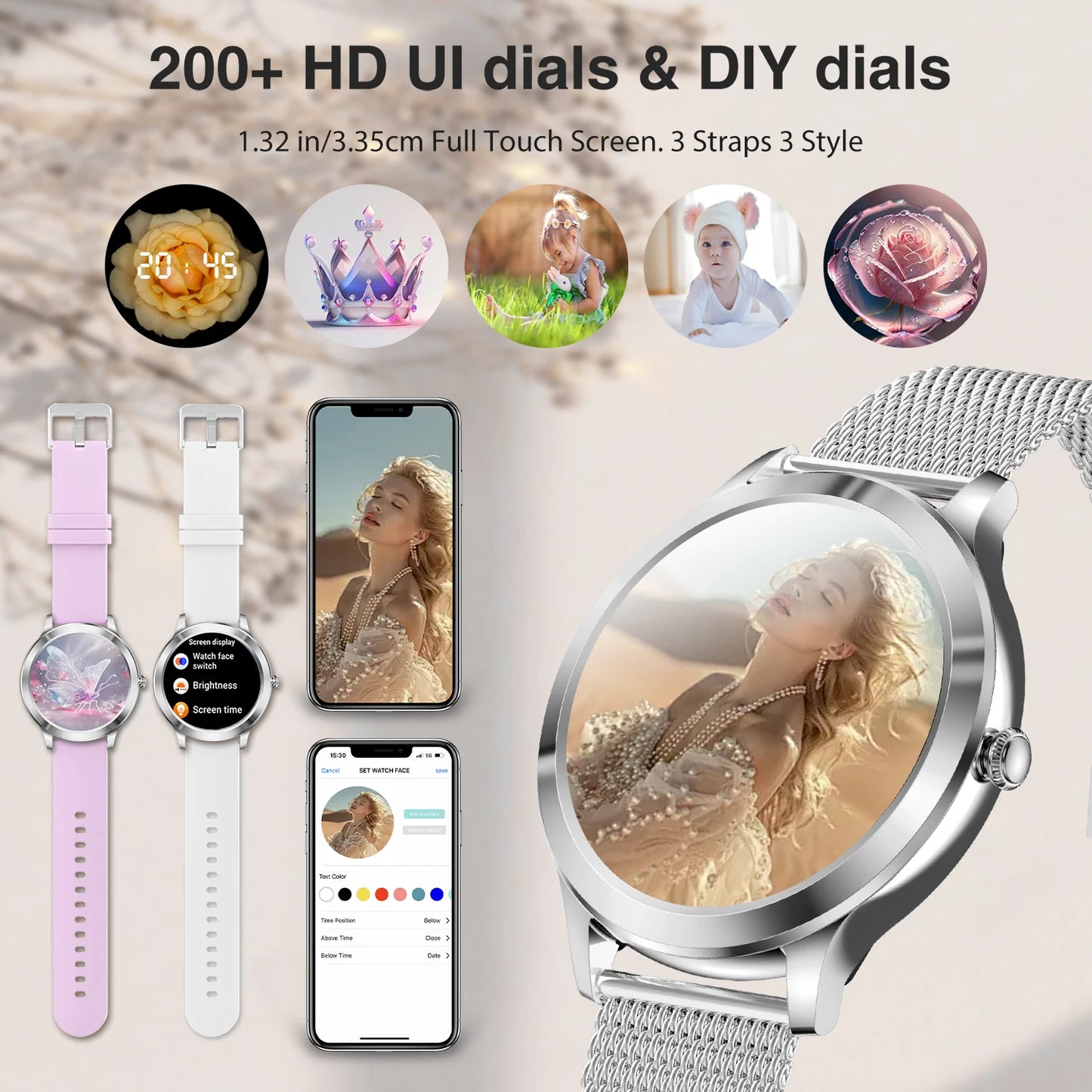 INNOFOVO Touchscreen Smartwatch With Long Battery And Wireless Alerts