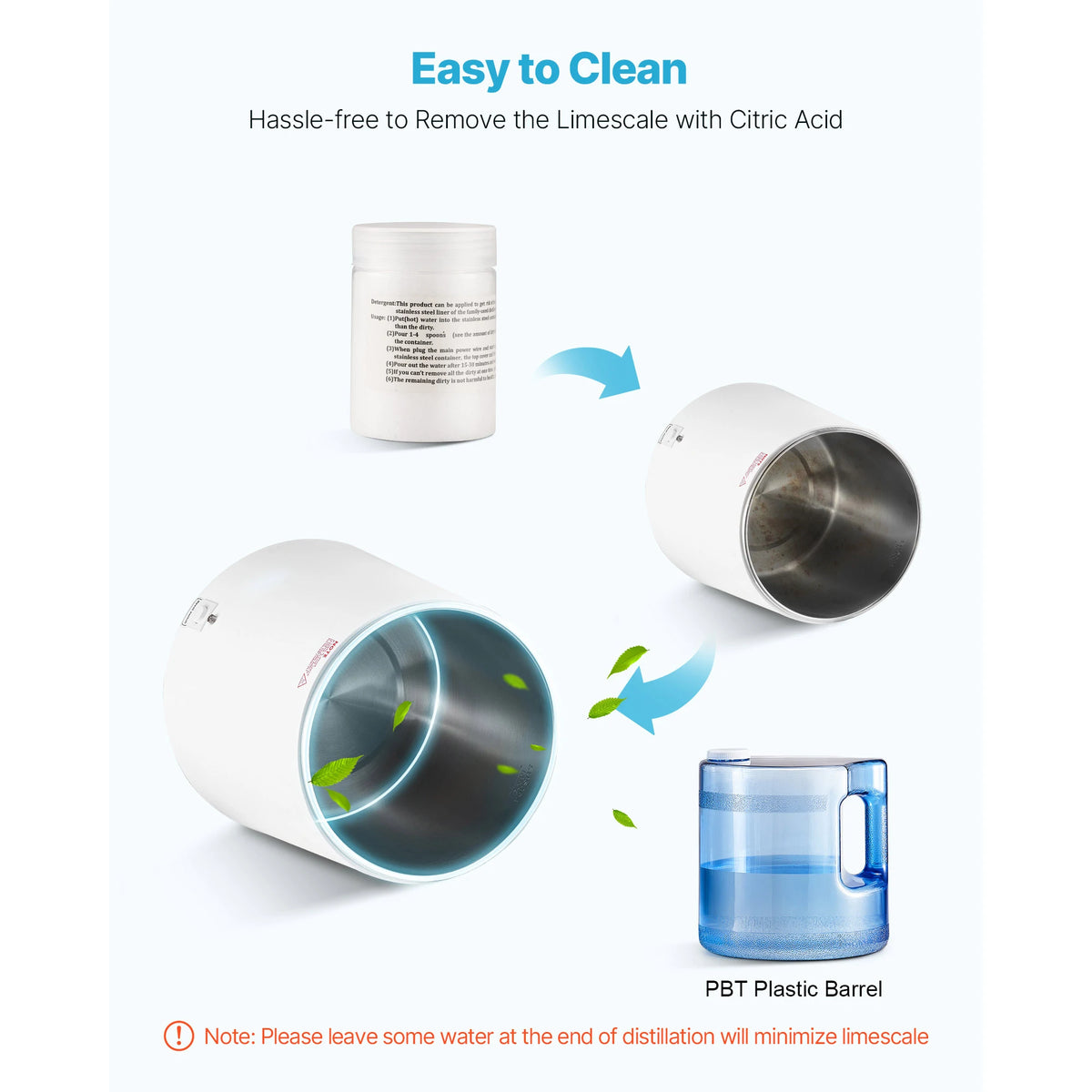 VEVOR Stainless Steel Water Distiller and Pure Water Purifier for Home