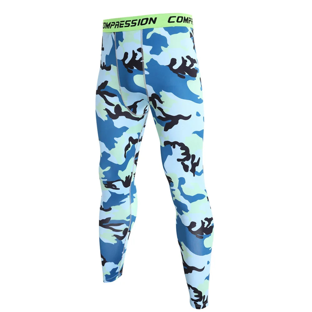 Camouflage Running Leggings For Men Quick Dry Compression Tights