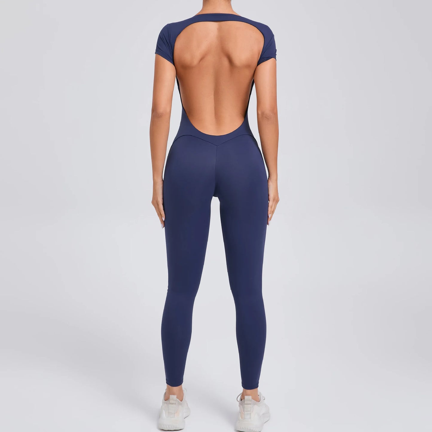 COZOK Women's Open-Back Yoga Jumpsuit Quick-Dry Slim Fit