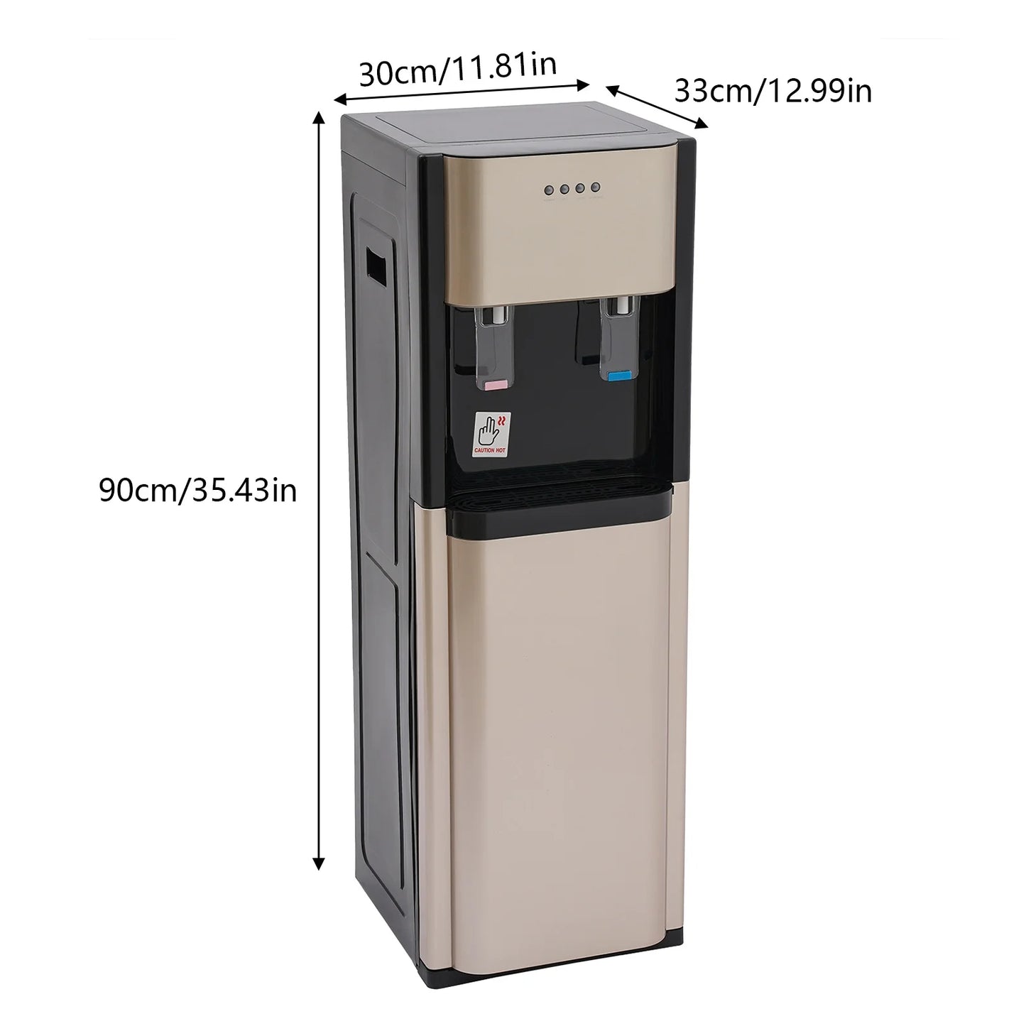 13°-90° Bottom Loading Water Dispenser Hot Cold Freestanding Water Cooler 304 Stainless Steel Liner Easy Lower Bottle Replace Multi Overheat Dry Burn Protection Detachable Drip Tray Long Power Cord For Home Office Hotel Gym
