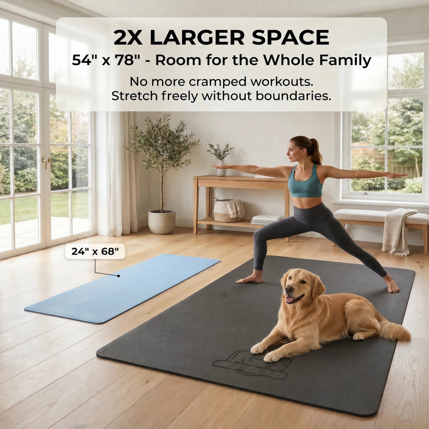 HAPBEAR Yoga Mat Non Slip Eco Friendly TPE Pilates Workout