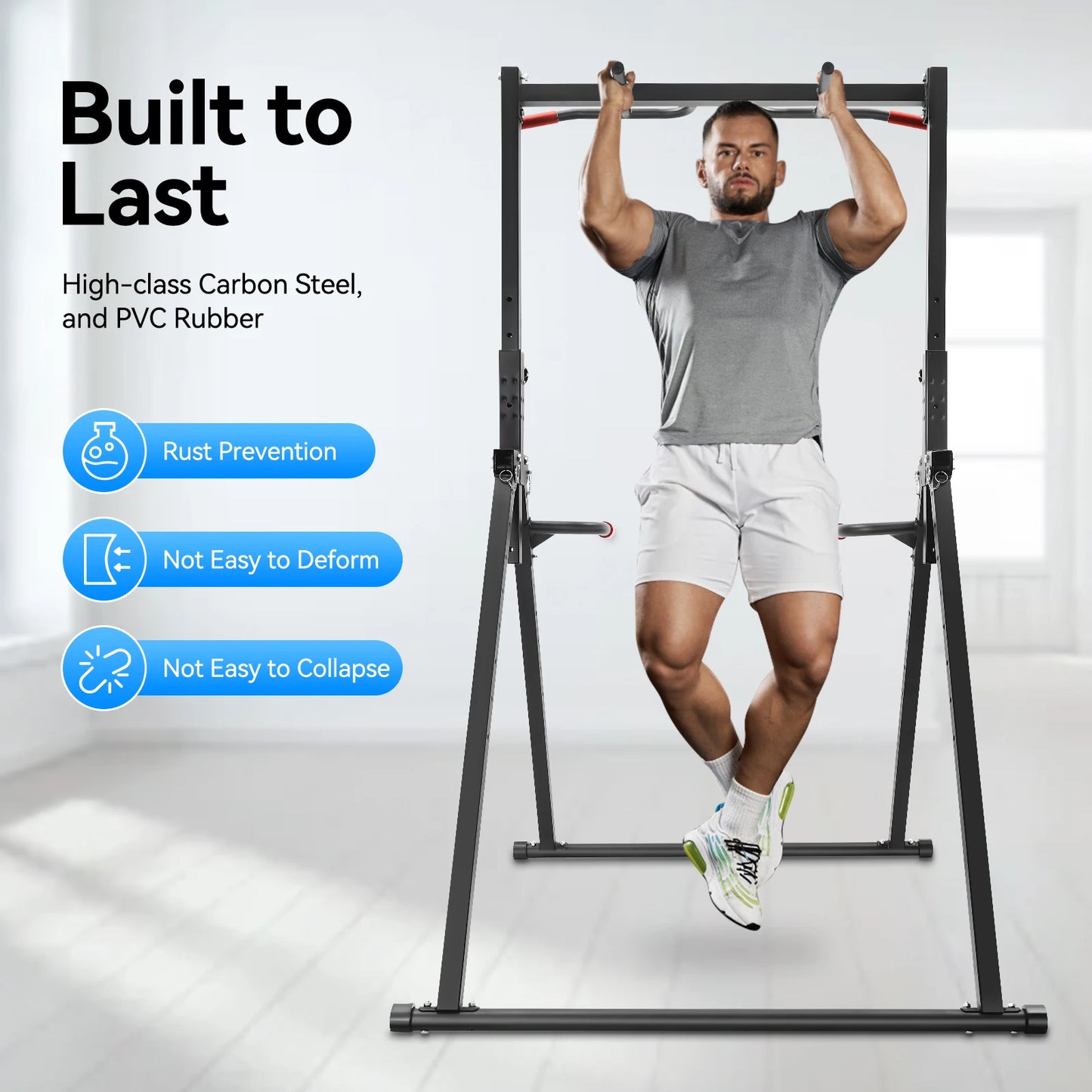 Pull Up Bar Dip Station Power Tower For Home Fitness