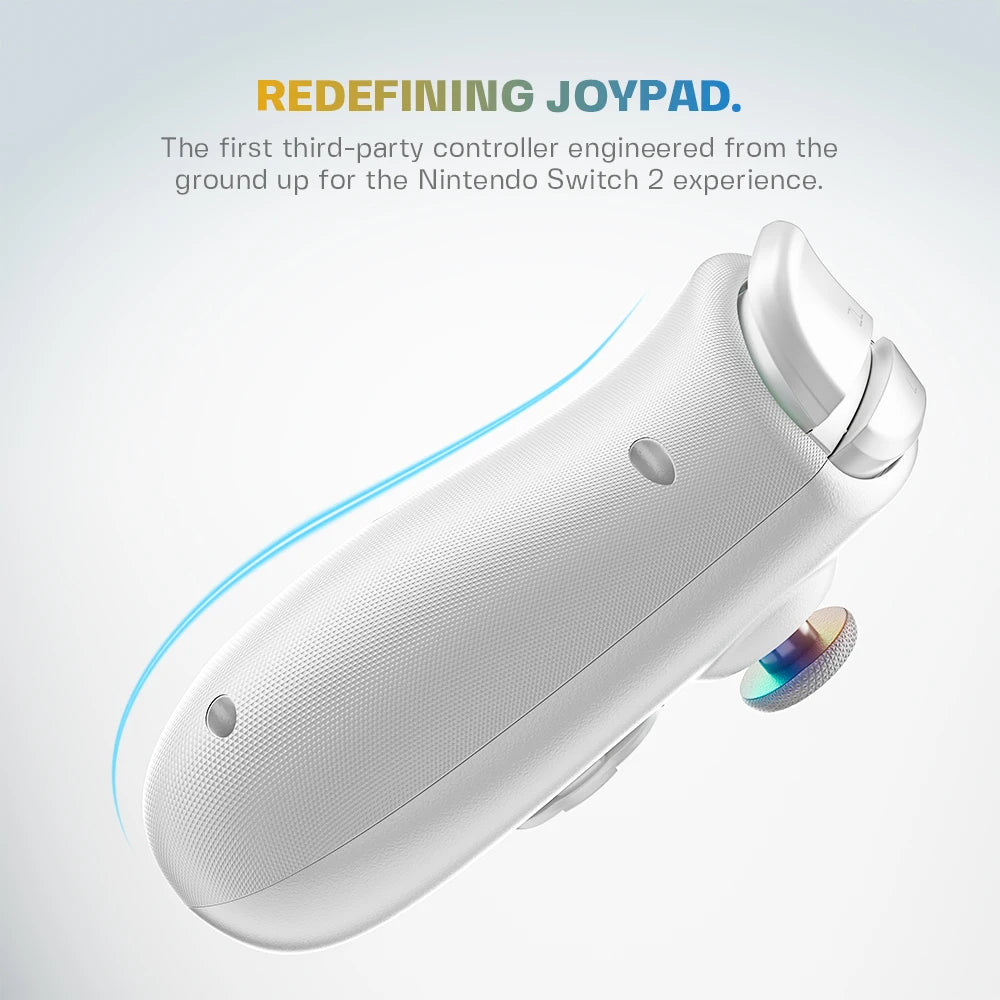 NYXI Hyperion 3 Joypad for Switch 2, Magnetic Modular, Hall Effect No Drift, Mechanical Switches, 9-Axis Gyro - White