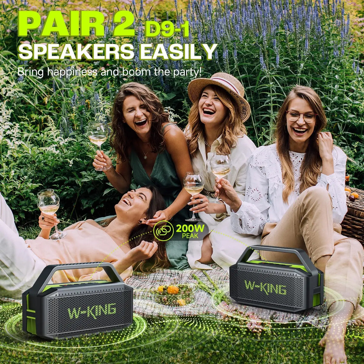 W-King D9-1 100W Bluetooth Speaker With Deep Bass Waterproof Rating