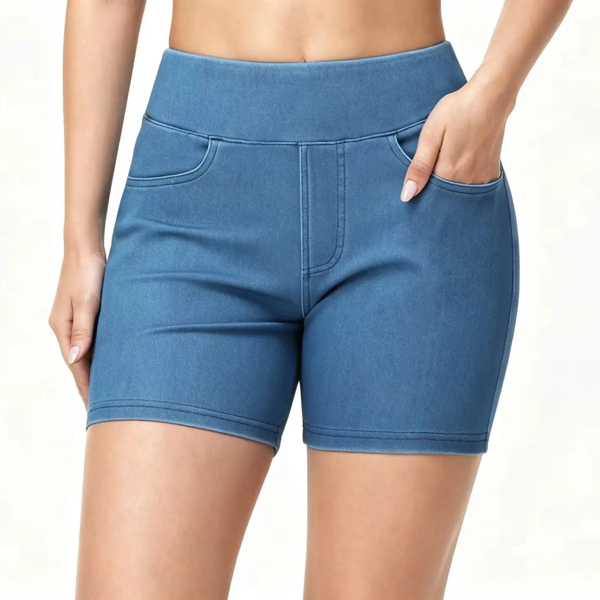 THE GYM PEOPLE Women's High Waisted Denim Shorts With Pockets