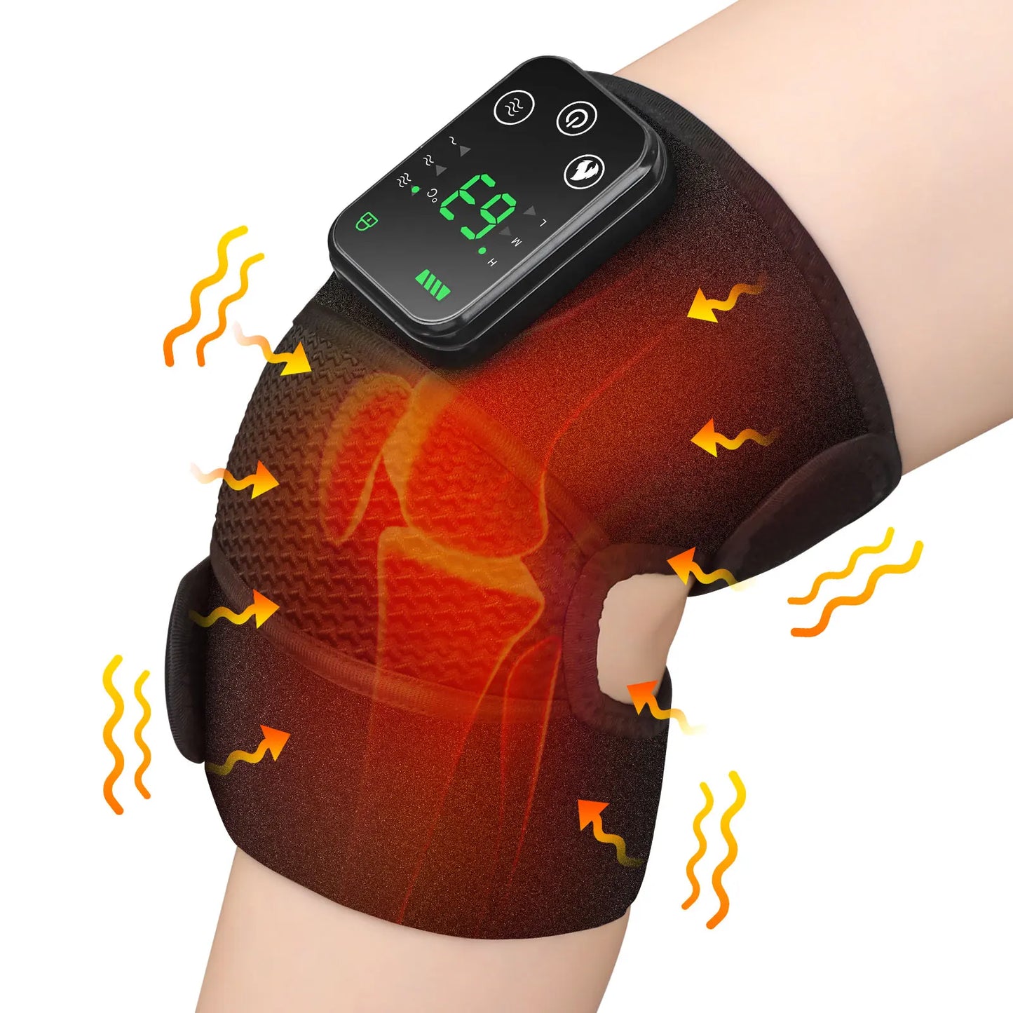 Cordless 3-in-1 Thermal Knee Pad with Vibration Massager Leg & Arm Joint Brace Muscle Relaxation Wrap for Sports And Fitness