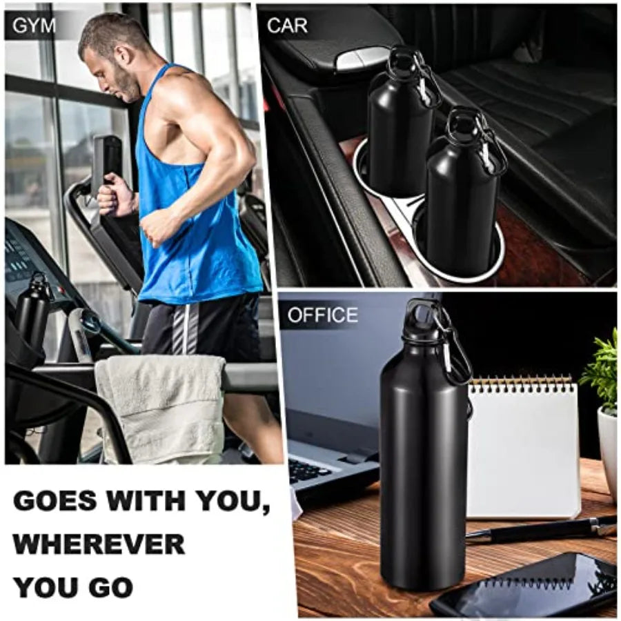 Aluminum Sport Water Bottles Buckle Twist Cap Leak Proof Reusable