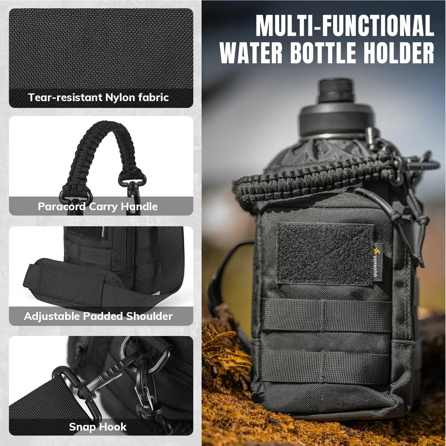 Stainless Steel Insulated Tactical Water Bottle With Sleeve