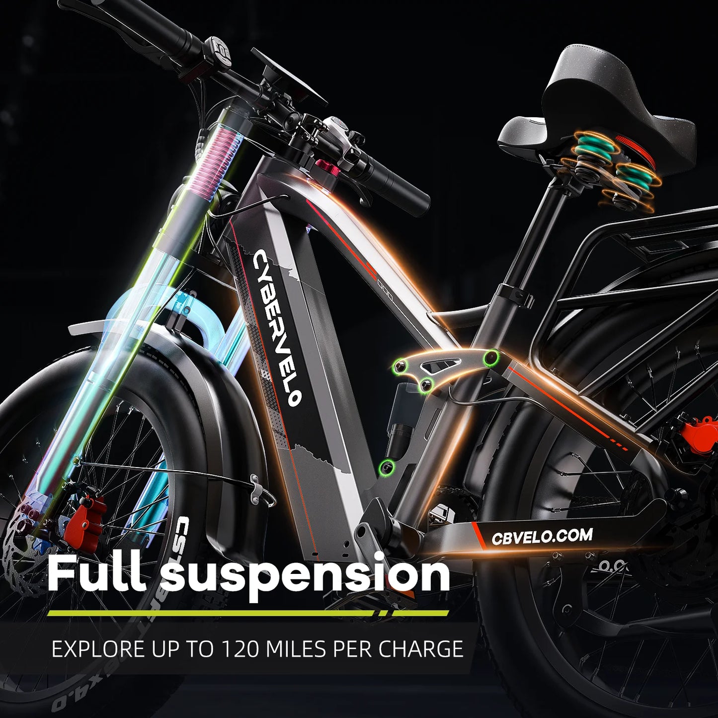 5000W Peak Electric Bike EK9 With Built In Battery And Fat Tires