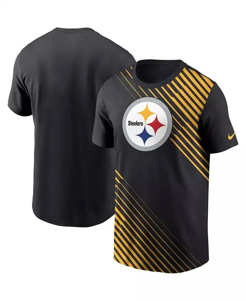 Nike | Men's Black Pittsburgh Steelers Yard Line Fashion Asbury T-shirt