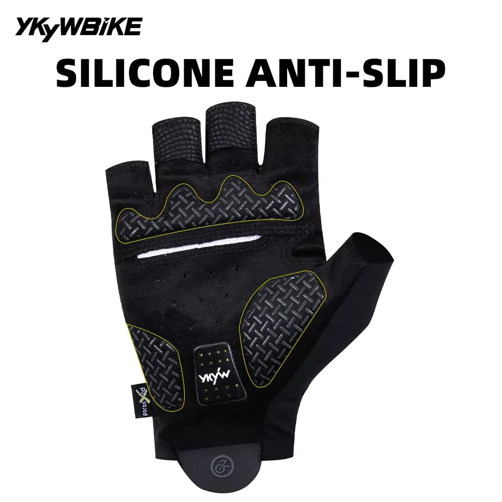 YKYWBIKE Half Finger Cycling Gloves With PORON XRD Shock Absorption