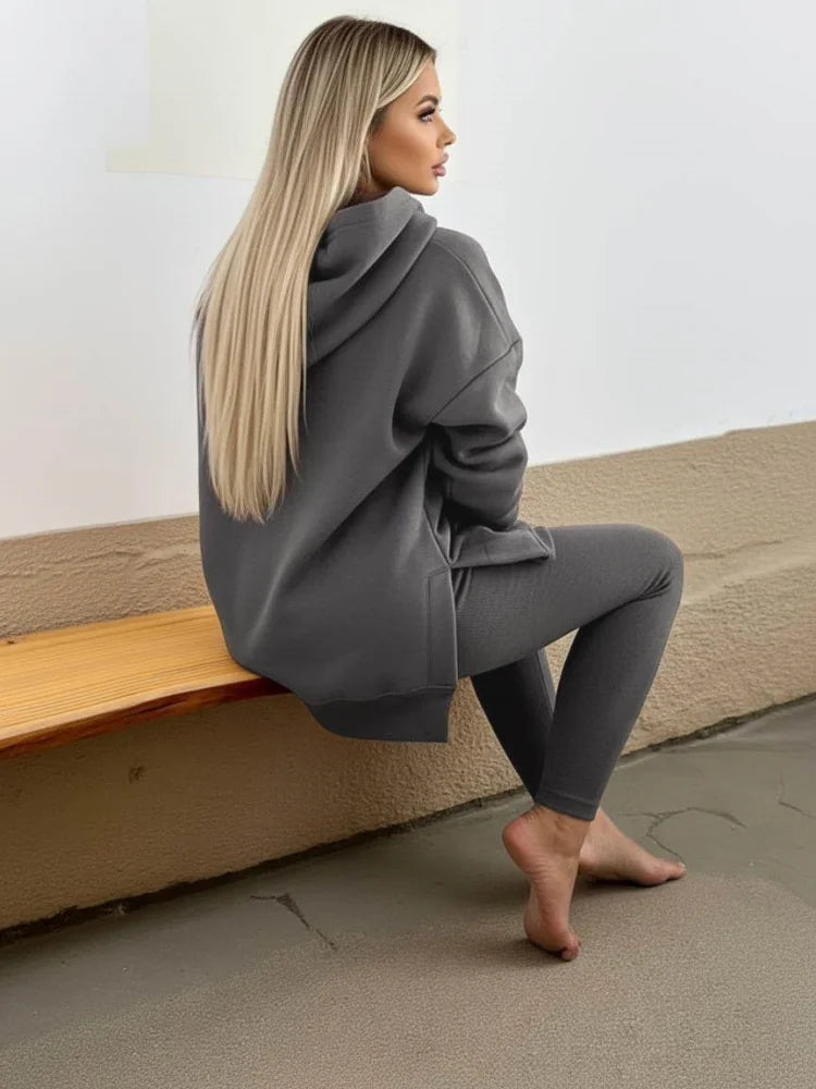 Women's Hooded Top and Leggings Two Piece Jogging Outfit