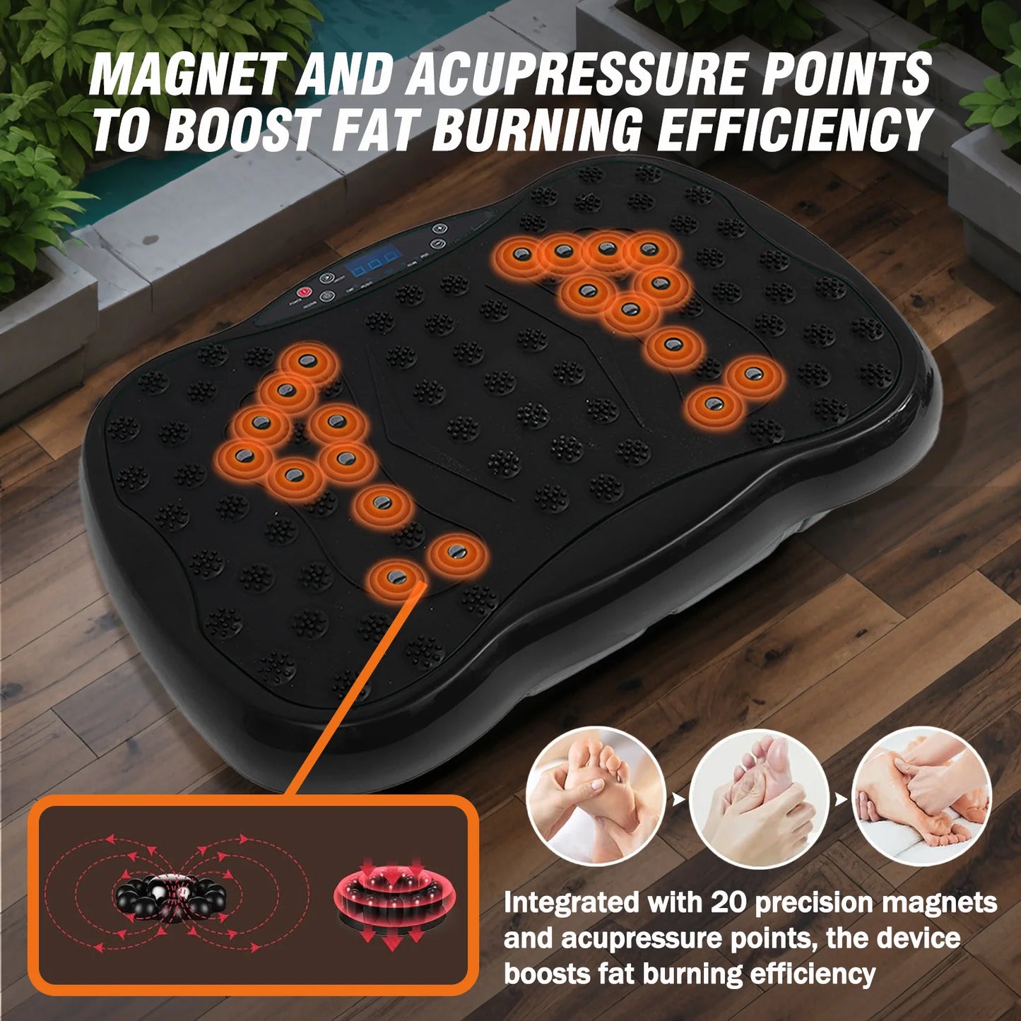 Full-Body Vibration Platform Exercise Machine Training Equipment Vibrate Fitness Workout Resistance Bands Remote Control BT