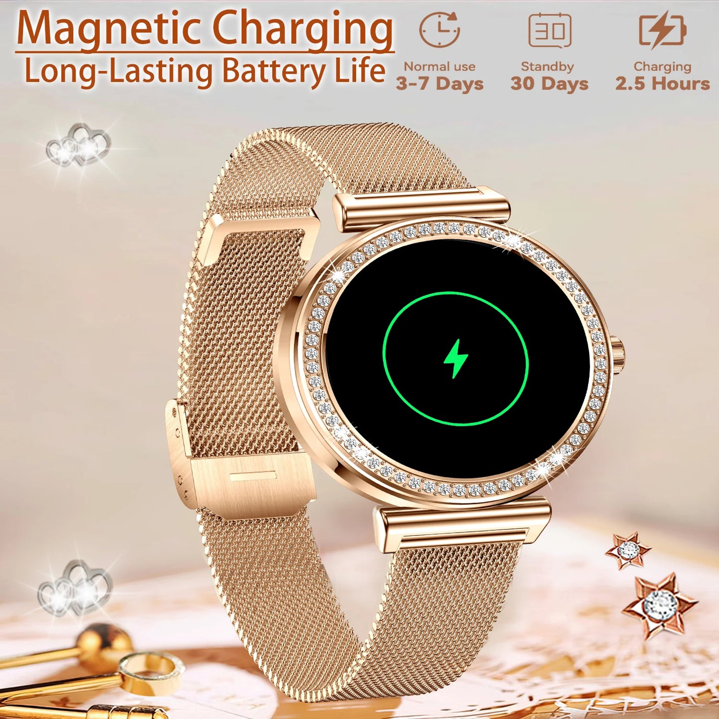 INNOFOVO Women Smartwatch Touchscreen With Bluetooth Five Point Oh