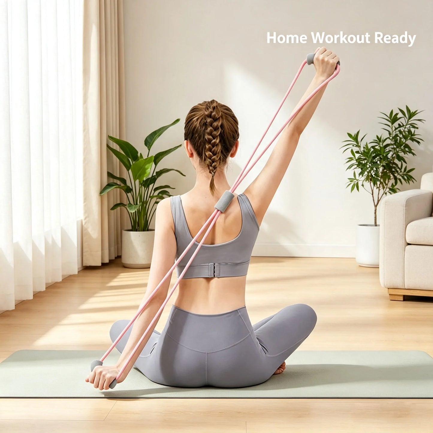 Posture Correction Hunchback Relief Back Toning Shoulder Opening Body Shaping Figure 8 Resistance Band, Soft Non-Slip Grip Durable High-Elastic Band for Home Gym Yoga Office Stretching, for Women Men Beginners Back Stretcher