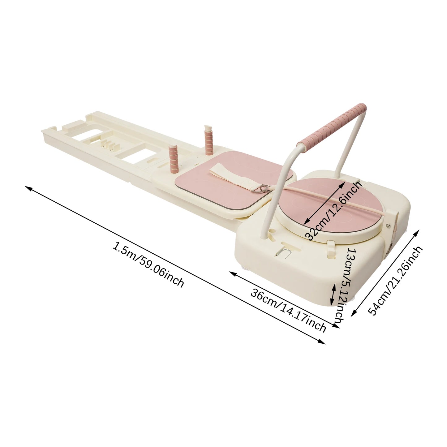 Foldable Pilates Board With Resistance Bands And Push Up Handles